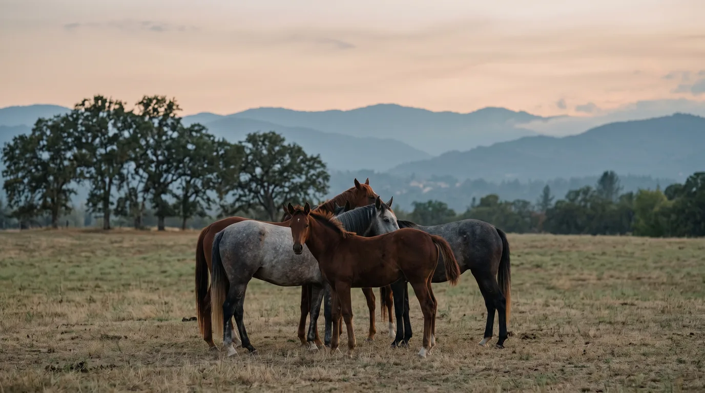 Chevaux en liberté, Les Écuries de l'Octroi, Loire